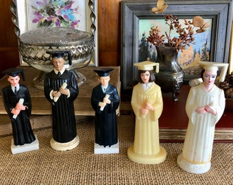 5 Graduation Figurine Graduation Cake Topper Vintage Figurines Antique Figurines Cake Figurines Graduation Cake Decor Graduation Decor Cakes