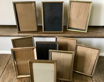 Brass Frames Gold Picture Frames 5x7 Frames Vintage Frames Old Frames Table Number Holders Wedding Table Number Stands Table Number Frames