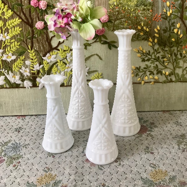 Milk Glass Bud Vase Etsy