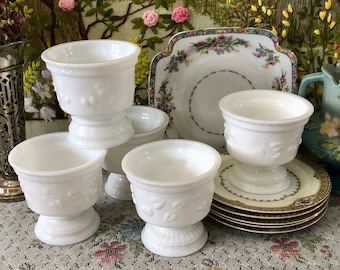 Milk Glass Bowl Milk Glass Candy Dish Trinket Dish Short Vase Small Bowl Vintage Bowl White Bowl Milk Glass Vase White Vase Decor Vase Decor