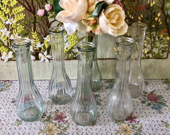 6 Vases Glass Vases for Flowers Vases for Centerpieces for Wedding Centerpiece Vases Clear Glass Bud Vases Set of Vases Decor Vase Vintage