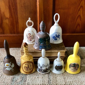 Hand Bell Vintage Bells Porcelain Bell Small Bell Dinner Bell Wedding Bell Souvenir Bell Gift Handbells Jamaica Canada Old Bells Decor Bell