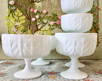 Milk Glass Bowl Milk Glass Vase for Flowers Vase Decor Vases White Candy Dish White Bowls Footed Bowl Pedestal Bowl Planter Vintage Bowl Old