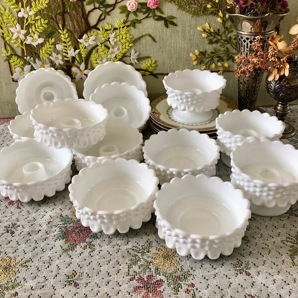 Milk Glass Candle Holder Hobnail Milk Glass Candlestick Vintage Candlestick Hobnail Candle Holder Milk Glass Bowl White Votive Candle Holder