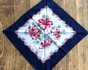 Hankie Vintage Handkerchief Wedding Handkerchief Floral Hankerchief Vintage Handkerchief Bridal Hankie Wedding Handkerchief Mom Handkerchief