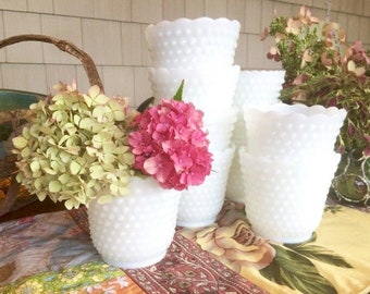 Milk Glass Vase Milk Glass Bowl Milk Glass Planter Hobnail Vase Hobnail Glass White Vases for Flowers Vases Decor Vase Planter Pot White Pot
