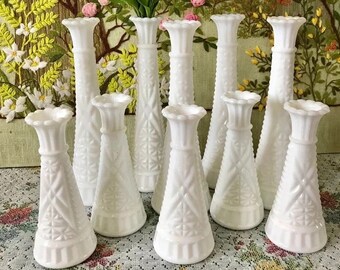 10 Milk Glass Vase for Flowers Vases Decor Vases Wedding Vases Centerpiece Vase Decor Vase Milk Glass Bud Vase White Vase Bridal Shower Vase