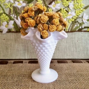 Hobnail Milk Glass Vase Hobnail Vase Small Vases for Flowers Vase Decor Vase White Vase Miniature Vase Short Vase Vintage Vase Mini Vase Bud