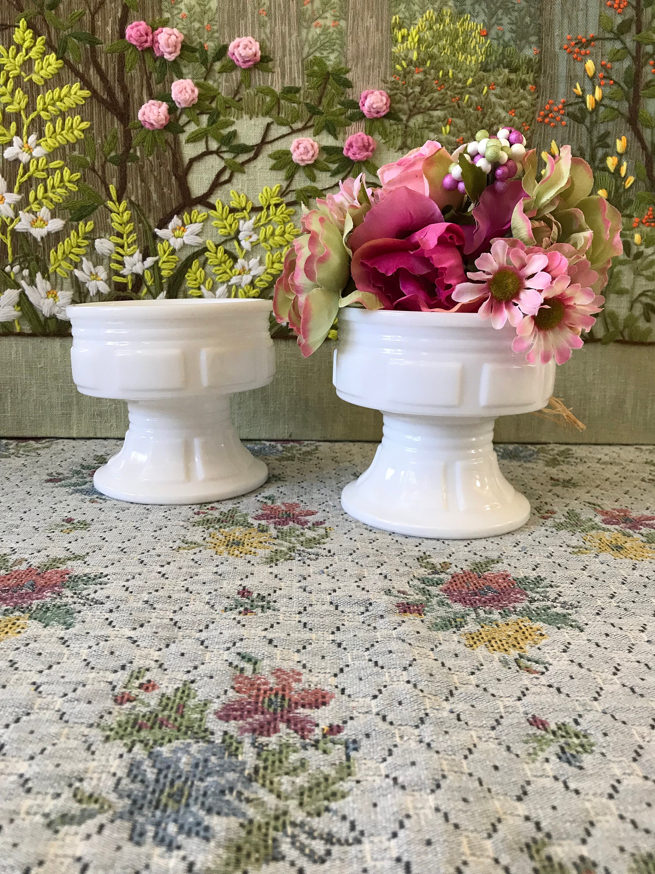 Milk Glass Vase Wedding Centerpiece Vases For Wedding Vintage Etsy