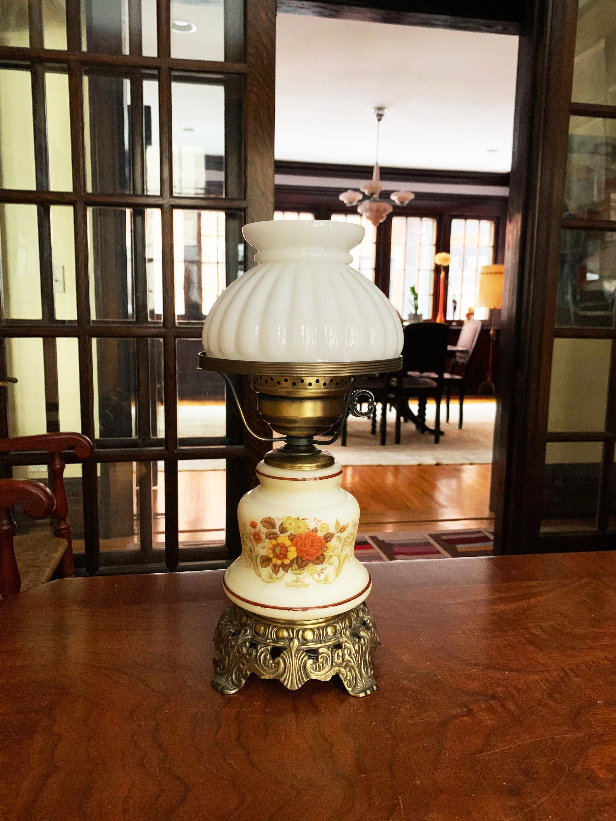 Vintage Lamp Vintage Light Milk Lamp Shade White Lamp - Etsy