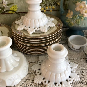 Milk Glass Candle Holder Milk Glass Candlestick Holder White Candle Holder Milk Glass Candlesticks White Candle Holder Antique Candlesticks Pointed Base