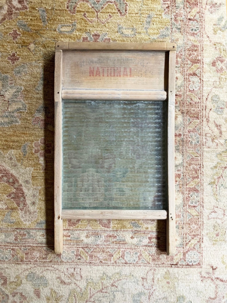 Vintage Washboard Decor Laundry Room Decor Glass Washboard Old Etsy