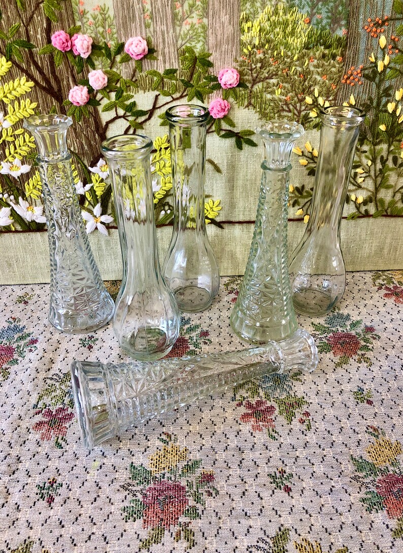 6 Glass Vases for Flowers Vase Clear Vase for Centerpiece - Etsy
