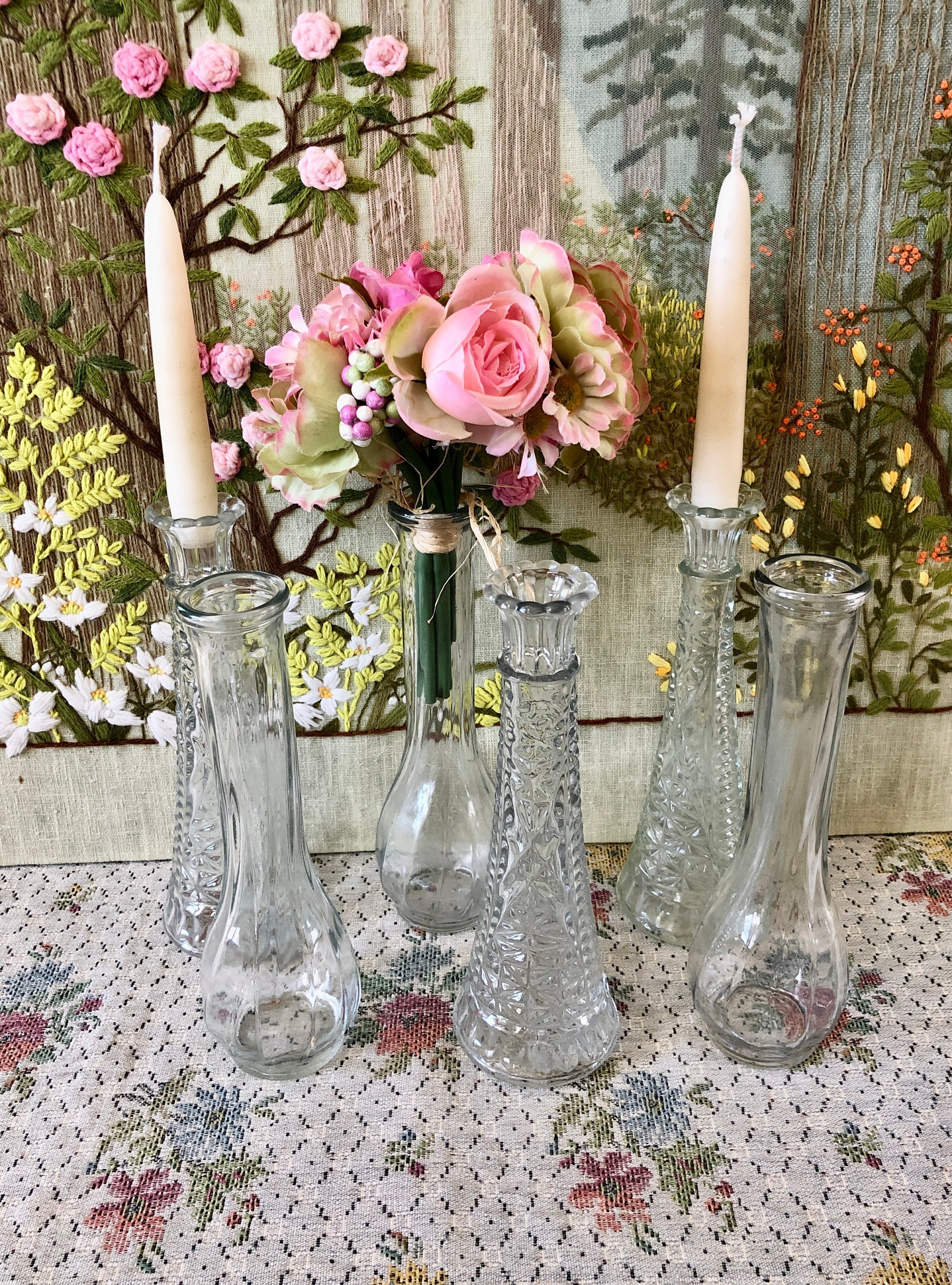 6 Glass Vases for Flowers Vase Clear Vase for Centerpiece Vases