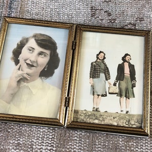 Gold Frame Brass Picture Frame Double Frame Vintage Frame Vintage Picture Frame Old Frames Antique Frame Double Picture Frame Photo Frame image 2