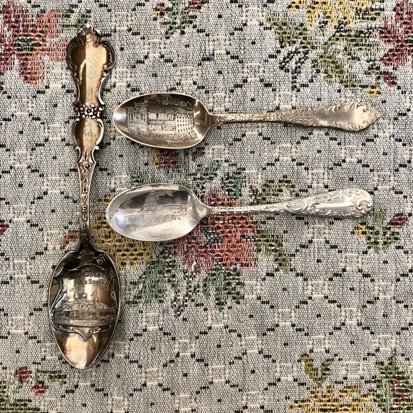 Souvenir Spoons Vintage Spoons Vintage Spoon Antique Spoon Vintage Flatware Silverware Small Spoons for Rings Small Spoon Display Spoon Old