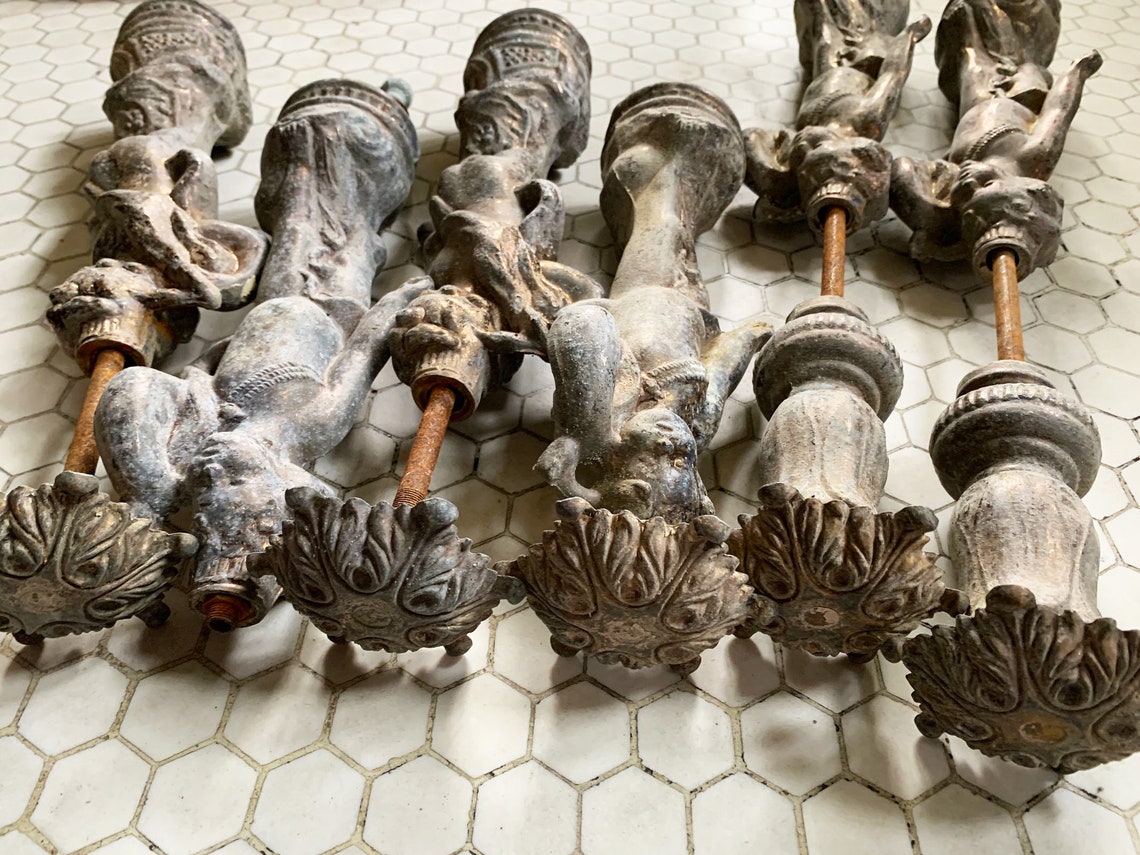 Vintage Table Legs Decorative Metal Furniture Legs Art Etsy