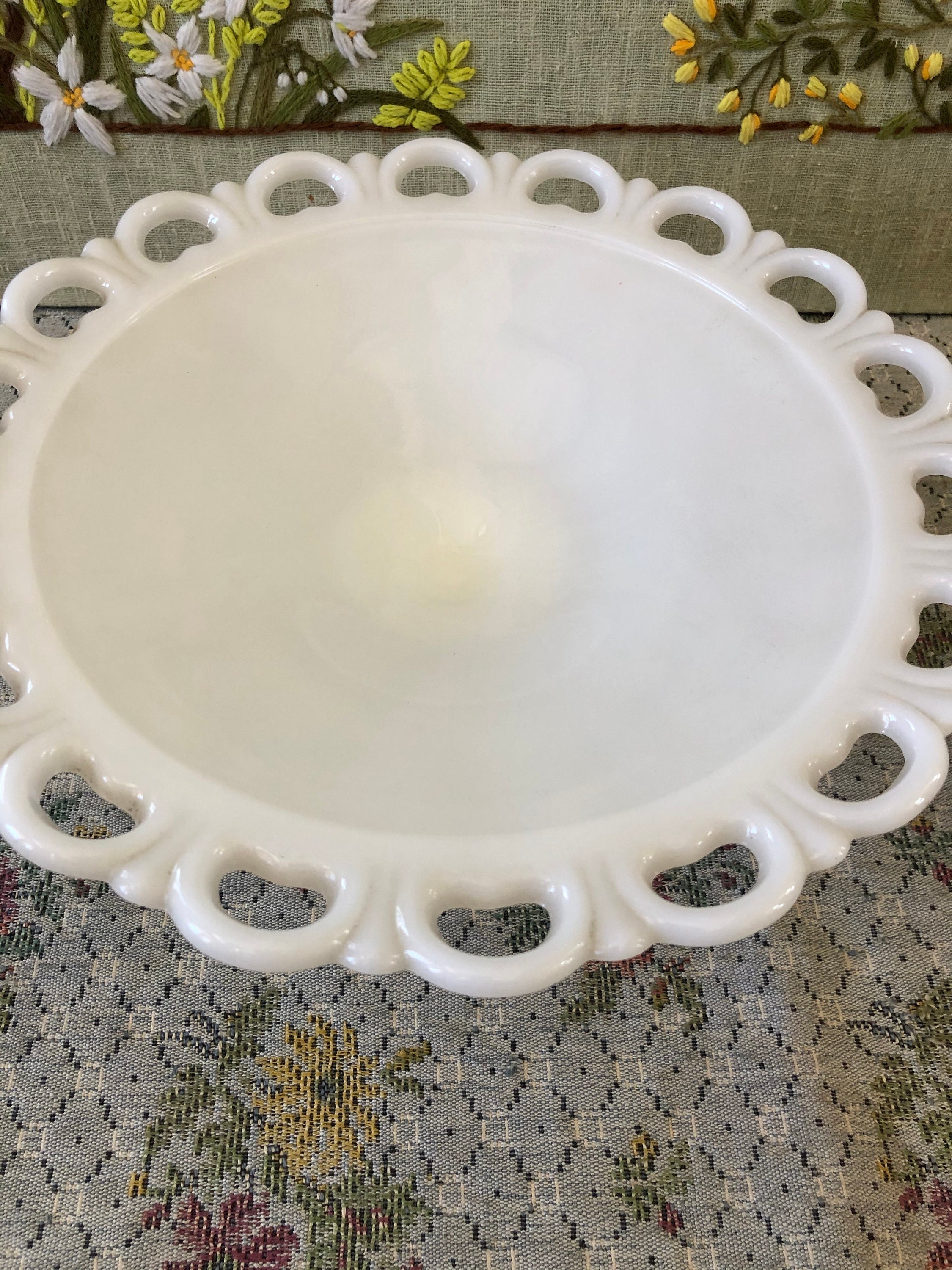 Milk Glass Bowl White Bowls Milk Glass Candy Dish Pedestal Etsy