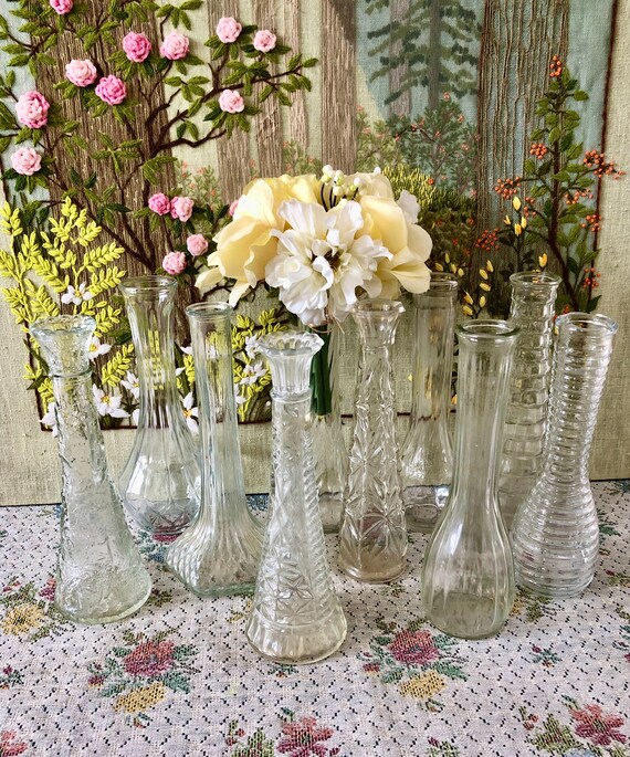10 Jarrones Jarrones de vidrio Decoración Jarrones para flores - Etsy España 10 Jarrones Jarrones de vidrio Decoración Jarrones para flores - Etsy España