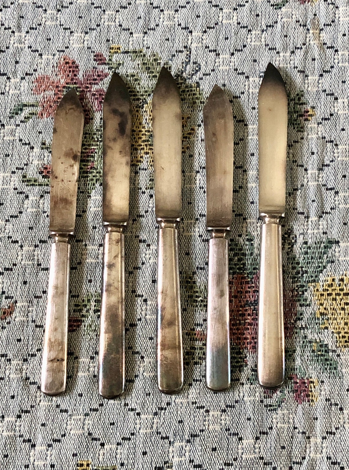 5 Vintage Silverware Knife Set of Knives Vintage Flatware Etsy