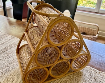 Wine Rack for Wine Holder Wine Gift for Wine Lover Gift Wine Small Wine Rack Bar Decor Wine Bar Liquor Storage Wicker Wine Rack Wine Storage