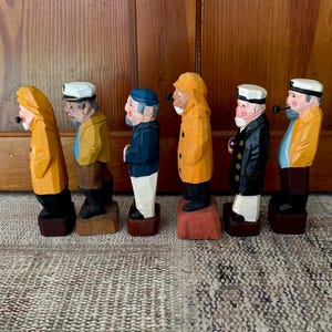 Carved Sailor Carved Wood Sailor Captain Vintage Nautical Decor Sailing Gift Sailing Decor Boating Gift Nautical Gifts Pirate Wood Figurine image 3
