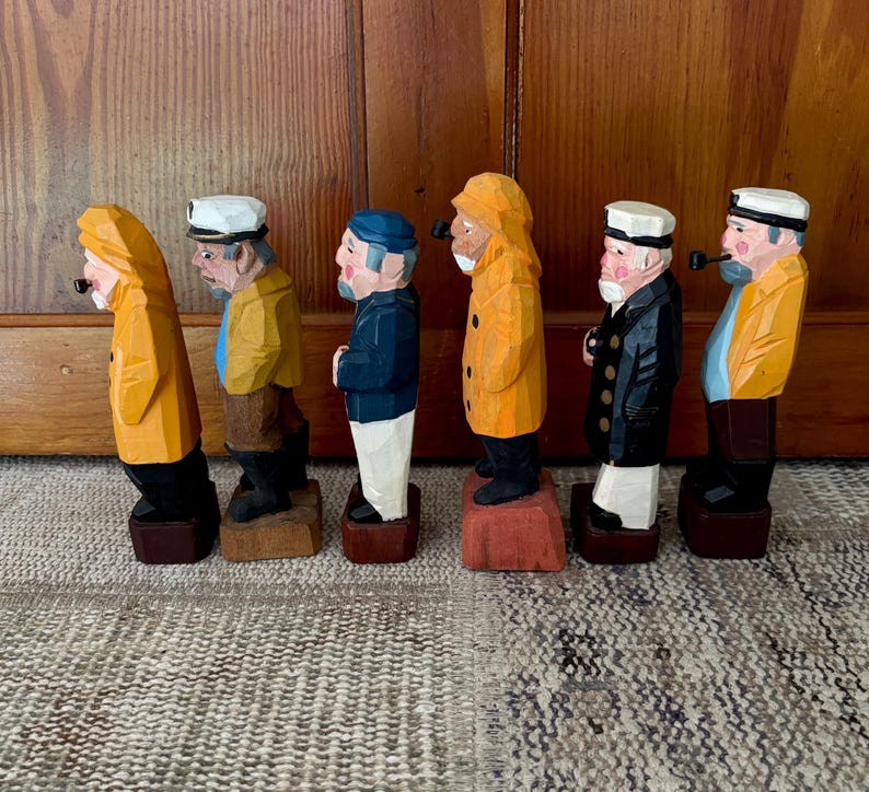 Carved Sailor Carved Wood Sailor Captain Vintage Nautical Decor Sailing Gift Sailing Decor Boating Gift Nautical Gifts Pirate Wood Figurine image 3