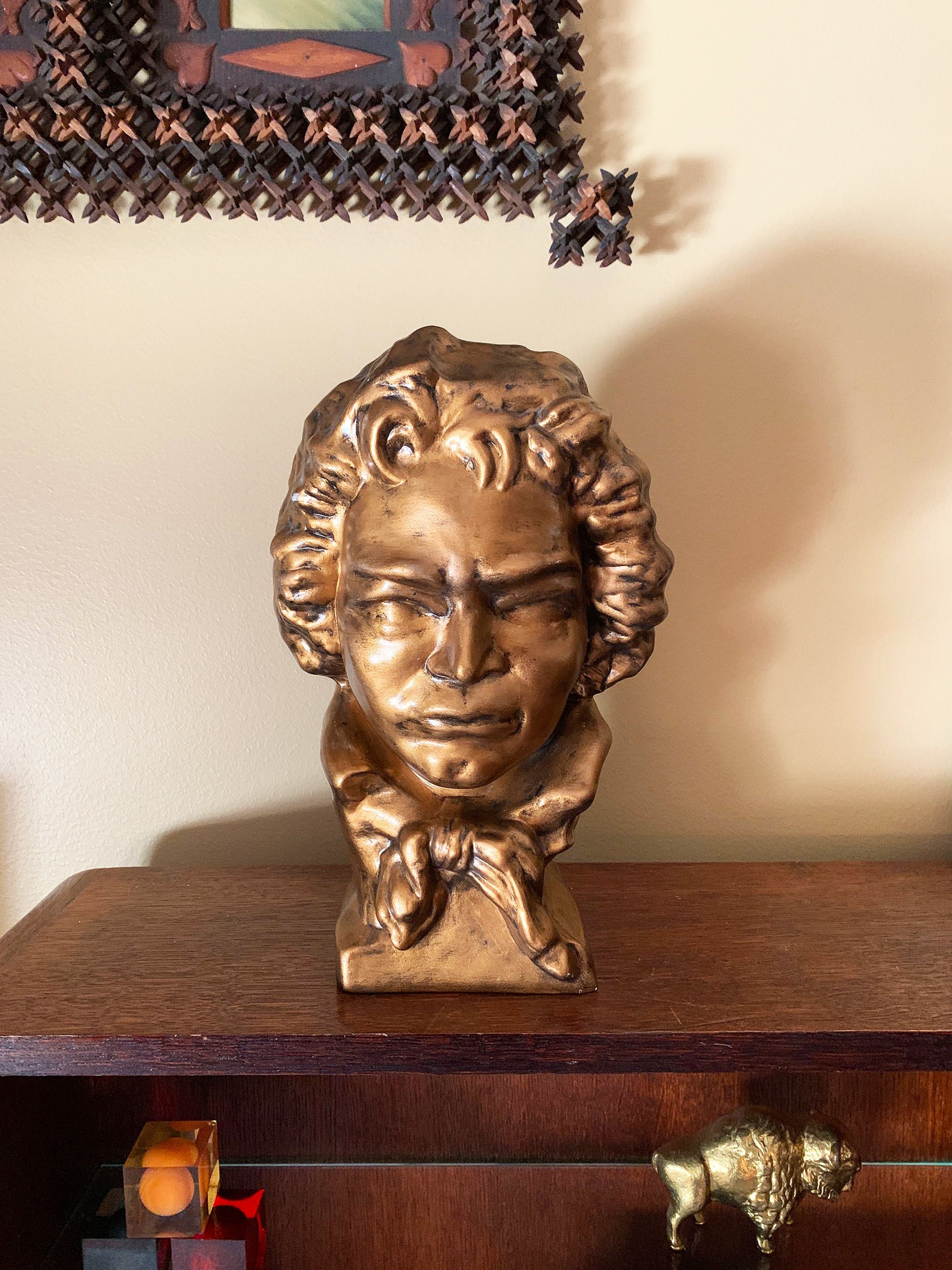 26.5" Ludwig Van Beethoven Bust Sculpture Statue - Famous Musical Composer | Home Decor