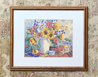 Floral Painting of Flowers Art Floral Art Flower Art Colorful Art Vintage Art Painting Wall Decor Wall Art Garden Gift for Gardener Gift Art