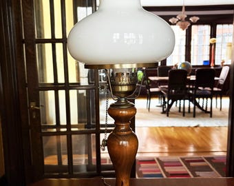 Wood Lamp Vintage Lamp Table Lamp Vintage Lighting Desk Lamp Old Lamps Accent Lamp Milk Glass Lamps Bedroom Lamp Vintage Lamps Antique Lamp