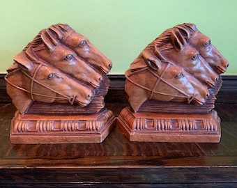 Horse Bookends Horse Decor Horse Book Ends Horse Gift Vintage Bookends Horse Lover Gift Rustic Decor Books Reader Gift for Reader Gift Horse