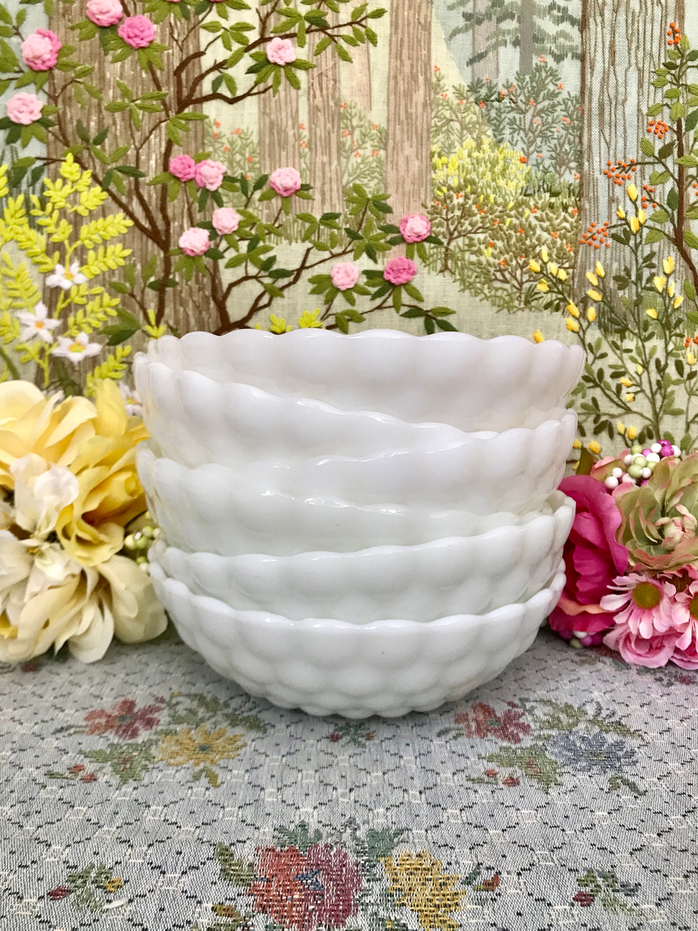 Milk Glass Bowl White Bowls Milk Glass Candy Dish Vintage Bowl Etsy