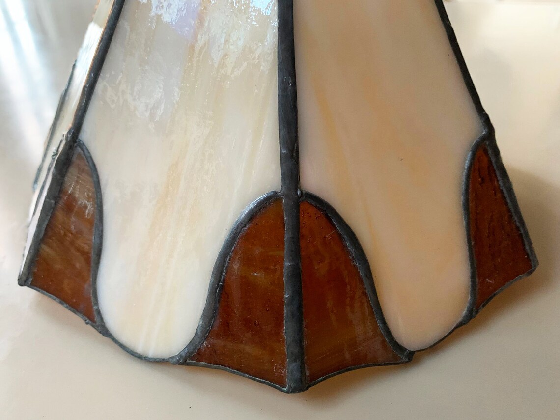 Stained Glass Lamp Shade Stained Glass Light Shade Vintage Etsy