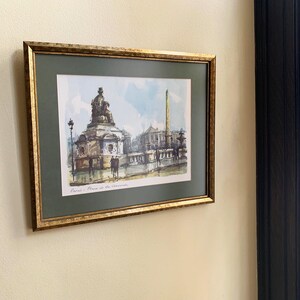 Arte de París Lámina de París Acuarela de París Arte vintage Regalos de París Arte francés Lámina vintage Arte enmarcado Láminas de Francia Place de la Concorde imagen 8