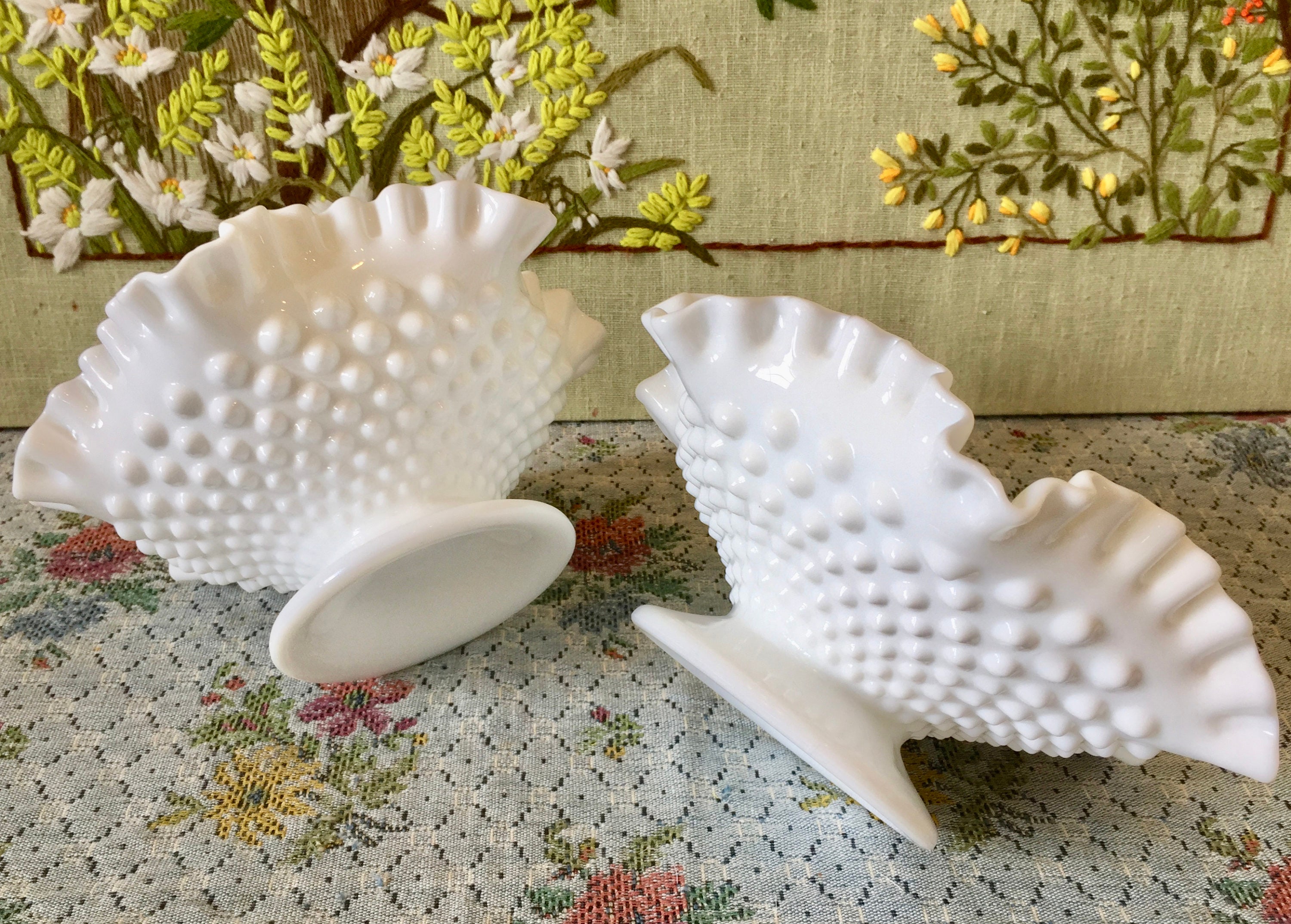 Hobnail Milk Glass Bowl
