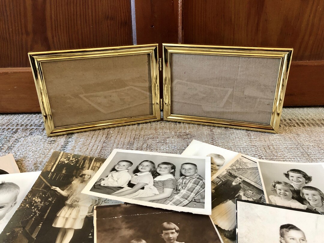 Double Frame Horizontal Frame Gold Picture Frame Vintage Frame Brass