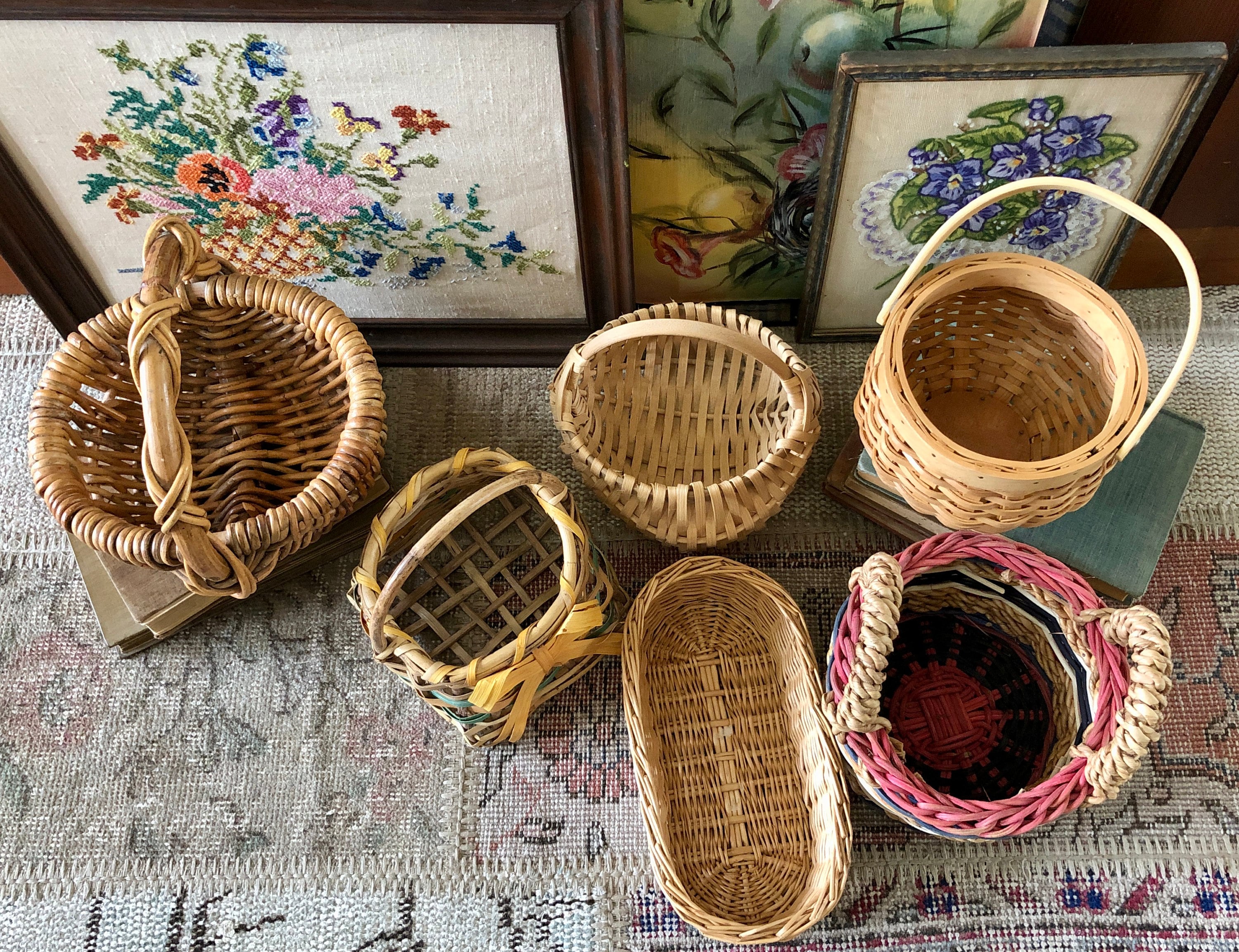 Petit Panier osier une anse vintage
