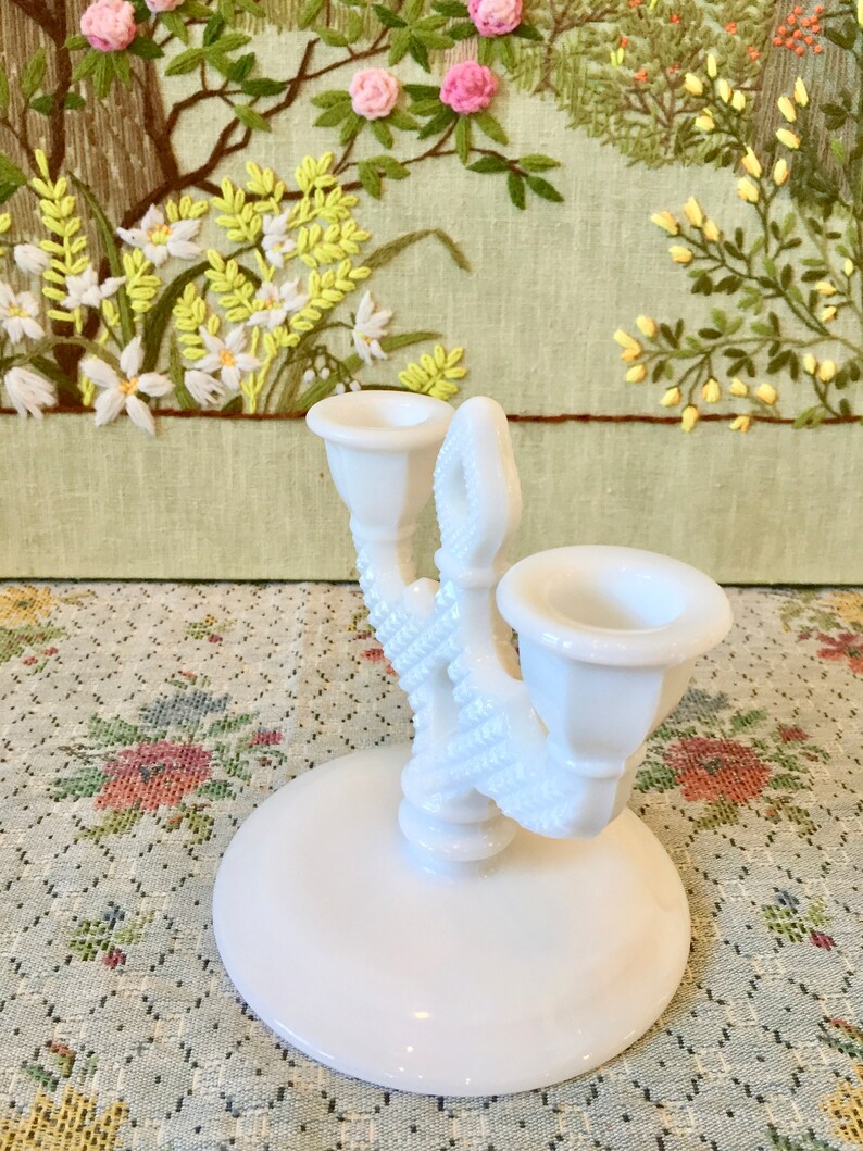 Milk Glass Candle Holder Milk Glass Candlesticks Candelabra Etsy UK