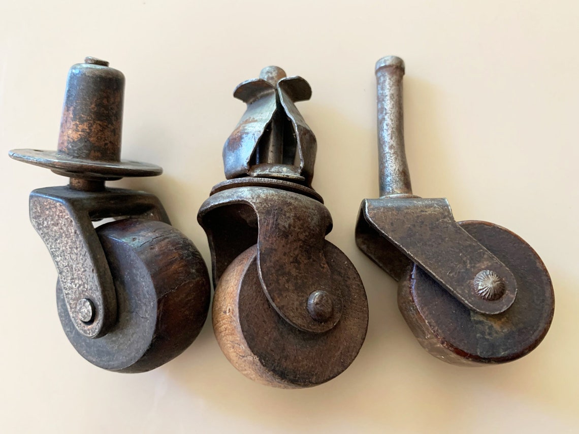Vintage Caster Wheels Metal Caster Wheels for Furniture Wheels Etsy