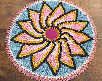 Petit tapis floral napperon chemin de table décoration florale chemin de table Art mural floral grand napperon pièce maîtresse napperon rond tapis napperons ronds