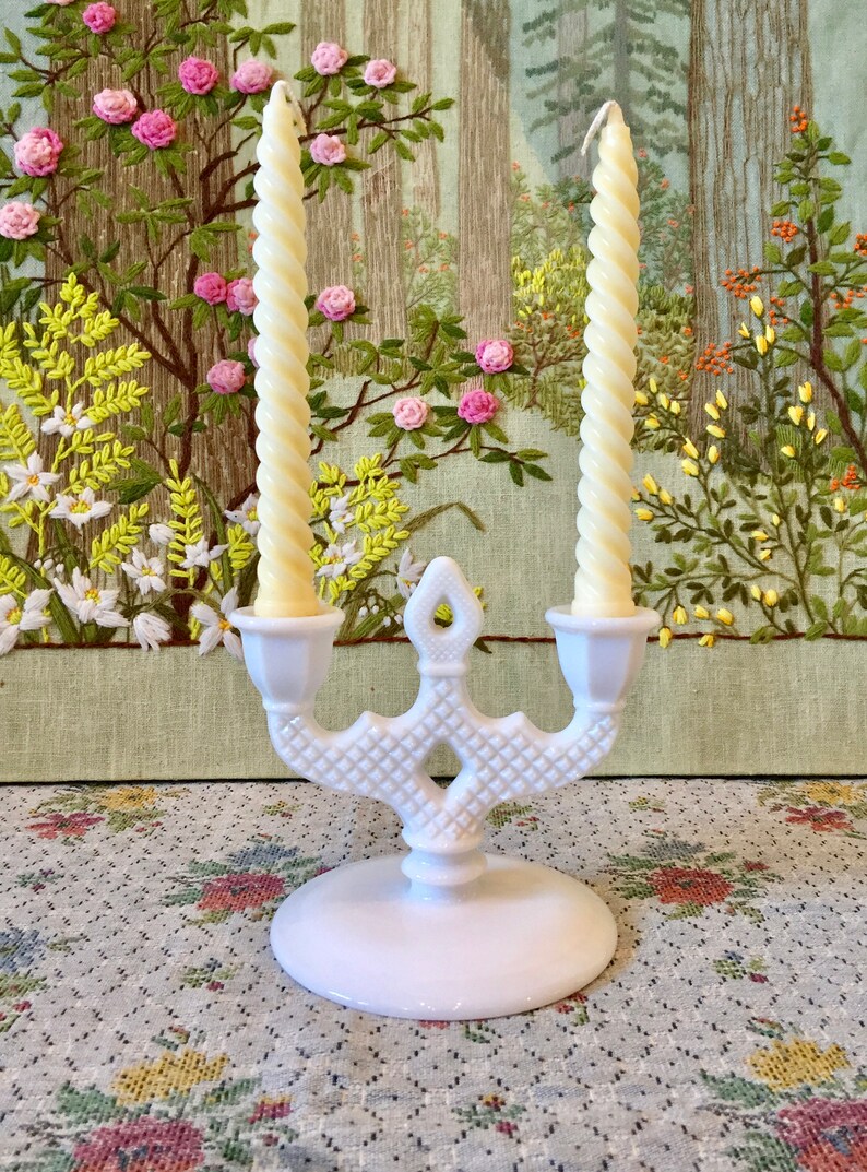 Milk Glass Candle Holder Milk Glass Candlesticks Candelabra Etsy UK