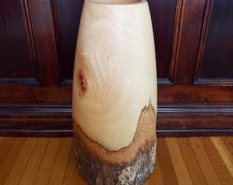 Wood Vase Tall Vase Wood Floor Vase Large Vase Decorative Vase Rustic Decor Carved Wood Vases for Dried Flowers Vase Decor Vase Vintage Vase