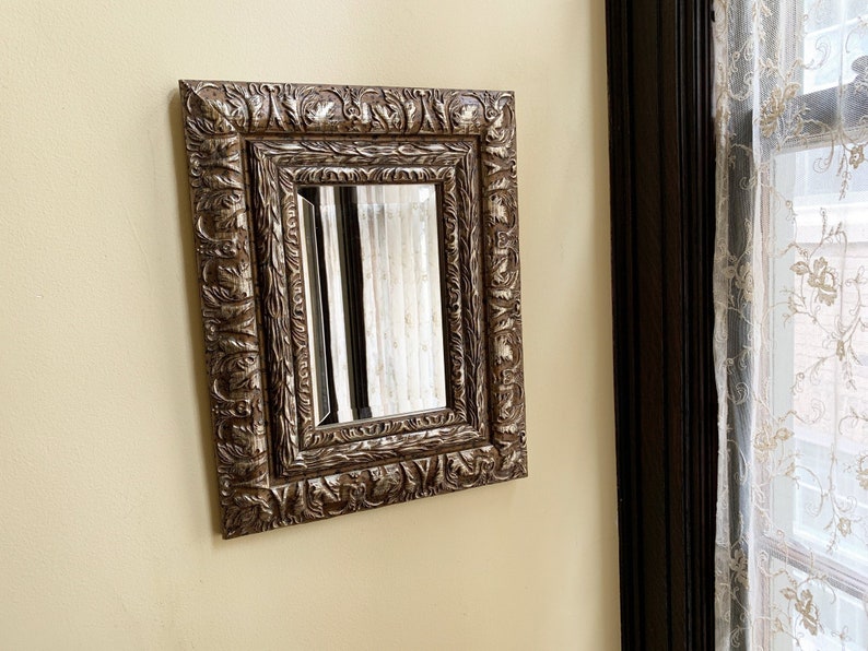 Vintage Mirror For Wall Antique Silver Old Beveled Decorative Hallway Ornate