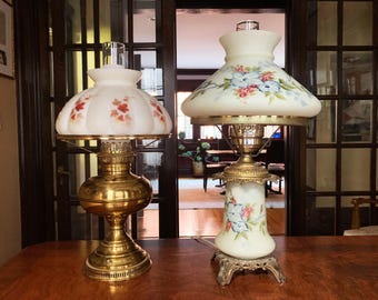 Antique Lamp Vintage Table Lamp Brass Lamp Antique Lighting Bedroom Lamp Desk Lamp Accent Lamp Antique Lamps Floral Lamp Old Lamp with Shade