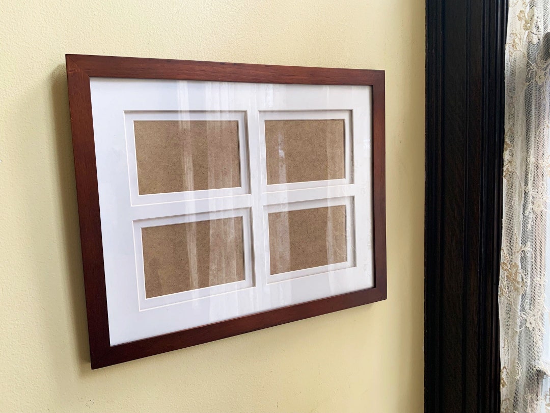 Multi Frame Wood Picture Frame Multi Opening Frame with Mat Photo Frame