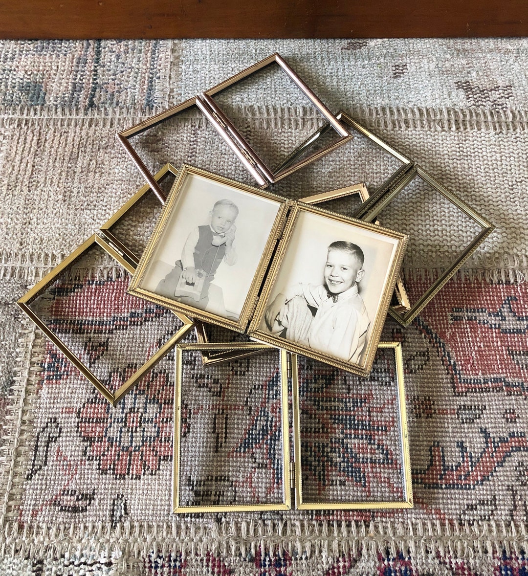 6 Vintage Frames Double Frame Brass Frames Gold Frames for Art Frames
