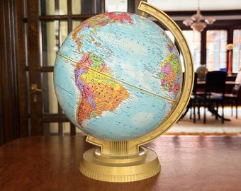 Vintage Globe Replogle World Scholar Globe Tabletop Globe World Globe Vintage Globe Old Globe 9 Inch Globe Desk Globe For Kids Smaller Globe
