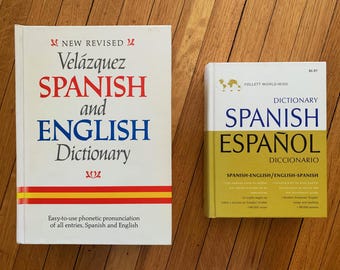 Spanish Dictionary Spanish Books Spanish English Dictionary Vintage Dictionary Spanish Reference Book Decor Old Books Spain Gifts Spanish