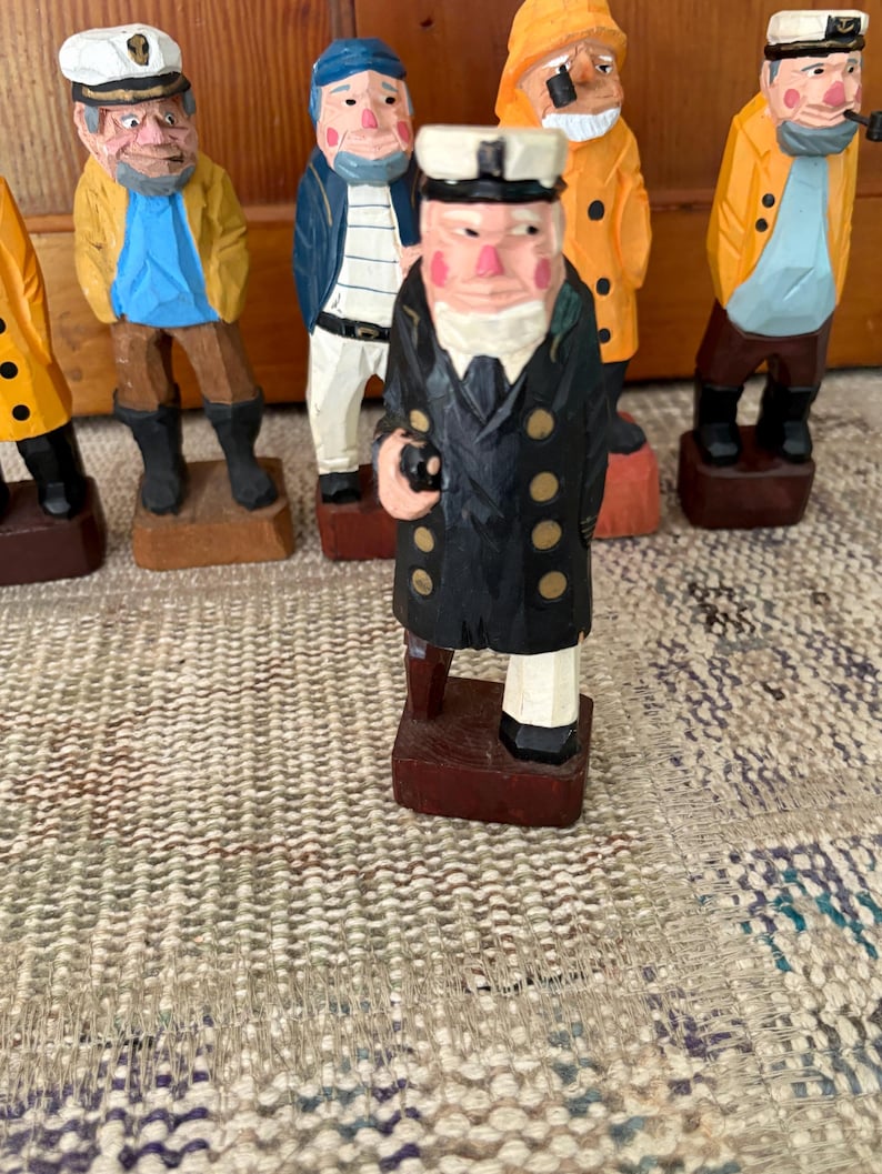 Carved Sailor Carved Wood Sailor Captain Vintage Nautical Decor Sailing Gift Sailing Decor Boating Gift Nautical Gifts Pirate Wood Figurine Peg Leg