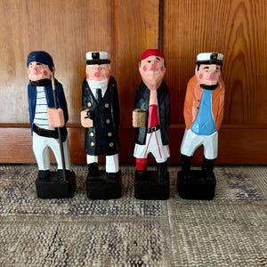 Carved Sailor Carved Wood Sailor Captain Vintage Nautical Decor Sailing Gift Sailing Decor Boating Gift Nautical Gifts Pirate Wood Figurine